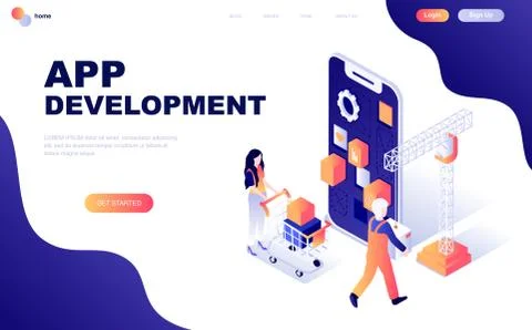 Modern flat design isometric concept Stock Illustration
