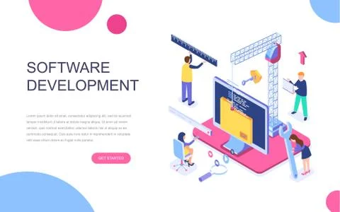 Modern flat design isometric of Development イラスト素材