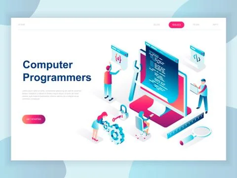 Modern flat design isometric of Programmers Stock-Illustration