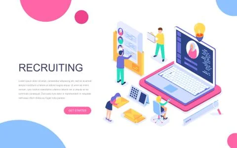Modern flat design isometric of Recruiting Stock Illustration