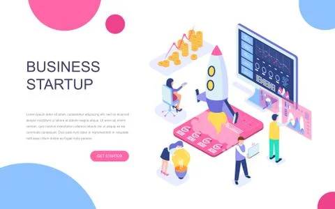 Modern flat design isometric of Startup Project Stock Illustration