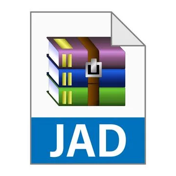Modern flat design of JAD archive file icon for web Stock Illustration