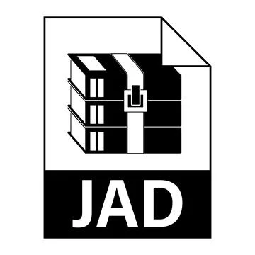 Modern flat design of JAD archive file icon for web Illustration