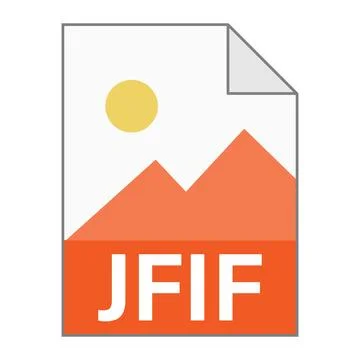 Modern flat design of JFIF file icon for web Stock Illustration
