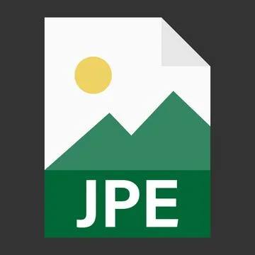 Modern flat design of JPE file icon for web Stock Illustration