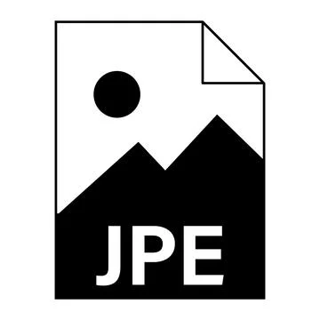 Modern flat design of JPE file icon for web Stock Illustration