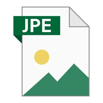 Modern flat design of JPE file icon for web Stock Illustration