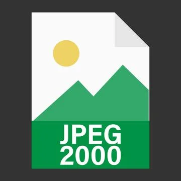 Modern flat design of JPEG 2000 file icon for web Stock Illustration