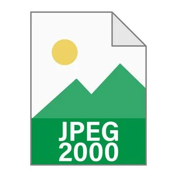 Modern flat design of JPEG 2000 file icon for web Stock Illustration