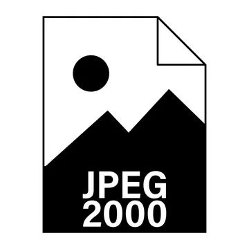 Modern flat design of JPEG 2000 file icon for web Stock Illustration