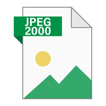 Modern flat design of JPEG 2000 file icon for web Illustrazione stock
