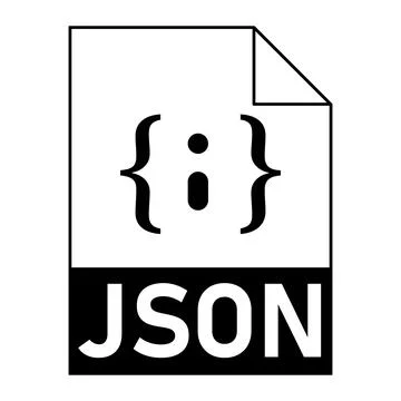 Modern flat design of JSON file icon for web Illustrazione stock
