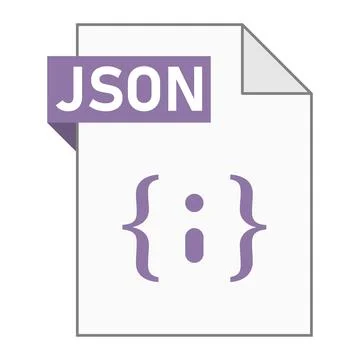 Modern flat design of JSON file icon for web Illustrazione stock