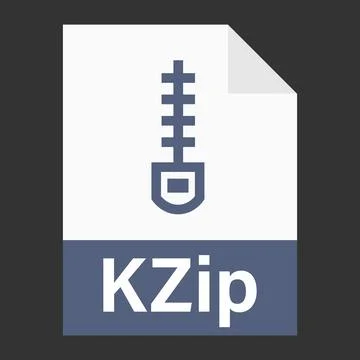 Modern flat design of KZip archive file icon for web Illustrazione stock