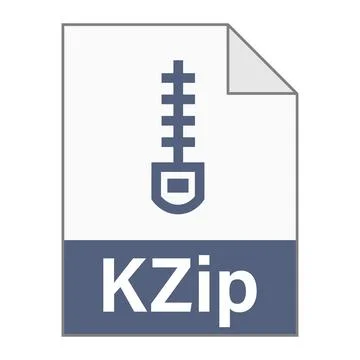 Modern flat design of KZip archive file icon for web Stock Illustration