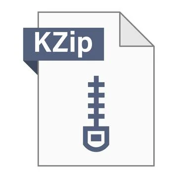 Modern flat design of KZip archive file icon for web Stock Illustration