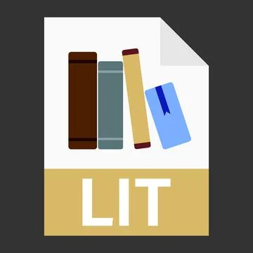 Modern flat design of LIT file icon for web Stock Illustration