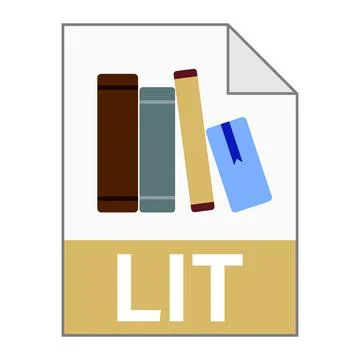 Modern flat design of LIT file icon for web Illustrazione stock