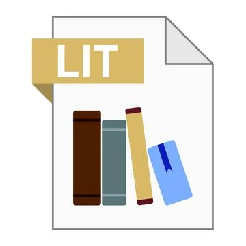 Modern flat design of LIT file icon for web Stock Illustration