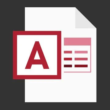 Modern flat design of logo ACCDB database file icon Stock Illustration