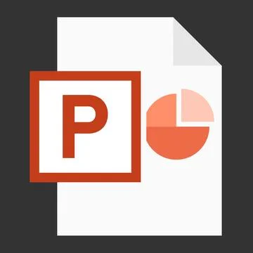 Modern flat design of logo PPT presentation file icon Illustrazione stock