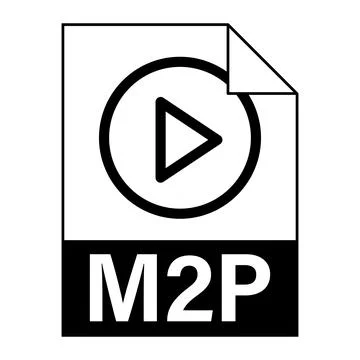 Modern flat design of M2P file icon for web Stock Illustration