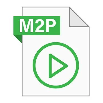 Modern flat design of M2P file icon for web Stock Illustration