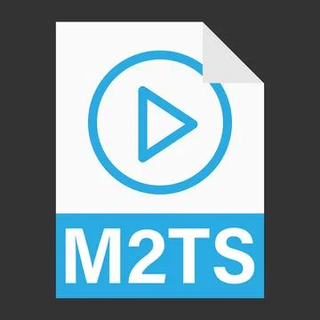 Modern flat design of M2TS file icon for web Stock Illustration