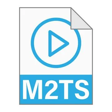 Modern flat design of M2TS file icon for web Stock Illustration
