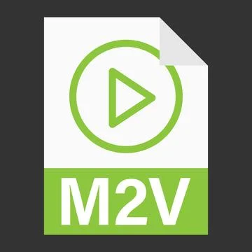 Modern flat design of M2V file icon for web Stock Illustration