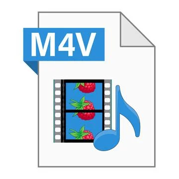 Modern flat design of M4V file icon for web Stock Illustration