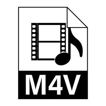Modern flat design of M4V illustration file icon for web Stock Illustration