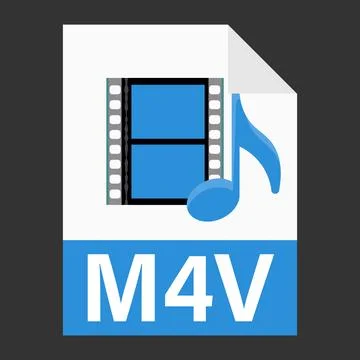 Modern flat design of M4V illustration file icon for web Stock Illustration