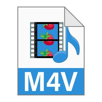 Modern flat design of M4V illustration file icon for web Stock Illustration