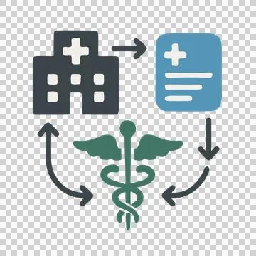 Modern Flat Design Medical Information Exchange Concept Illustration Symbol Stock Illustration