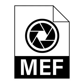 Modern flat design of MEF file icon for web Stock Illustration