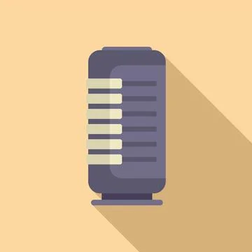 Modern flat design microphone icon on beige background Stock Illustration