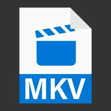 Modern flat design of MKV illustration file icon for web Stock Illustration