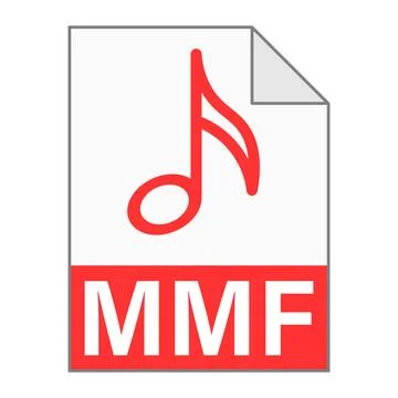 Modern flat design of MMF file icon for web Stock Illustration