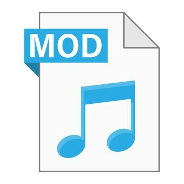 Modern flat design of MOD file icon for web Stock Illustration
