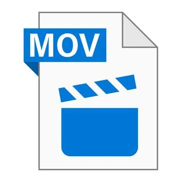 Modern flat design of MOV file icon for web 스톡 일러스트