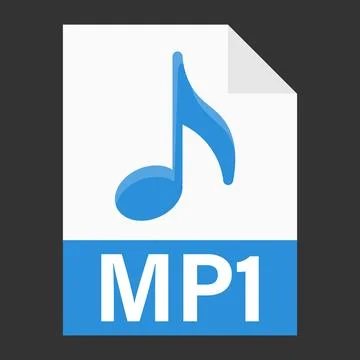 Modern flat design of MP1 file icon for web Illustrazione stock