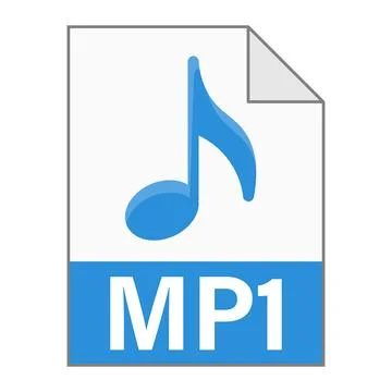 Modern flat design of MP1 file icon for web Stock Illustration