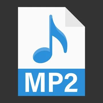 Modern flat design of MP2 file icon for web 스톡 일러스트