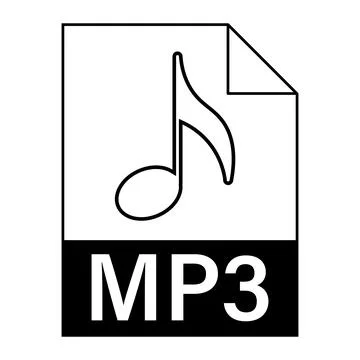 Modern flat design of MP3 file icon for web Stock Illustration