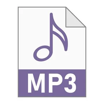 Modern flat design of MP3 file icon for web Stock Illustration
