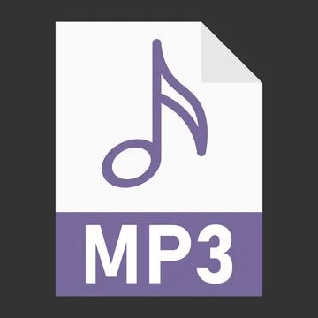 Modern flat design of MP3 file icon for web Stock Illustration