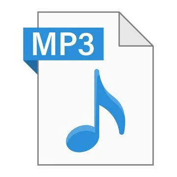 Modern flat design of MP3 file icon for web Stock Illustration