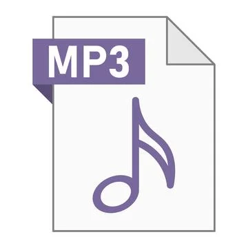 Modern flat design of MP3 file icon for web Stock Illustration