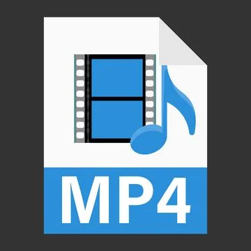 Modern flat design of MP4 illustration file icon for web Stock Illustration